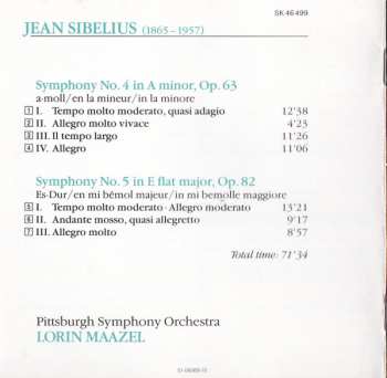 CD Jean Sibelius: Symphonies 4 & 5