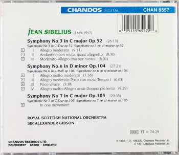 CD Jean Sibelius: Symphonies 3, 6 & 7