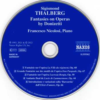 CD Sigismond Thalberg: Fantasies On Operas By Donizetti