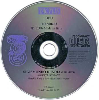 CD Sigismondo D'India: Duetti Profani