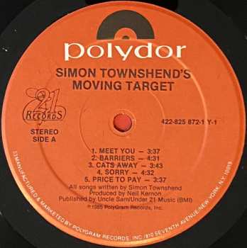 LP Simon Townshend's Moving Target: Simon Townshend's Moving Target