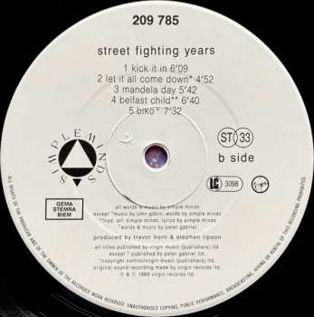 LP Simple Minds: Street Fighting Years