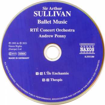 CD RTÉ Concert Orchestra: Ballet Music (L'Île Enchantée • Thespis)