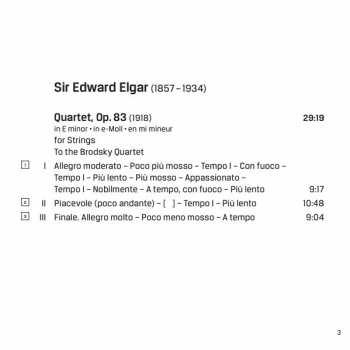 CD Sir Edward Elgar: String Quartet / Piano Quintet