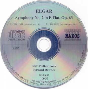 CD Sir Edward Elgar: Symphony No. 2, Op. 63