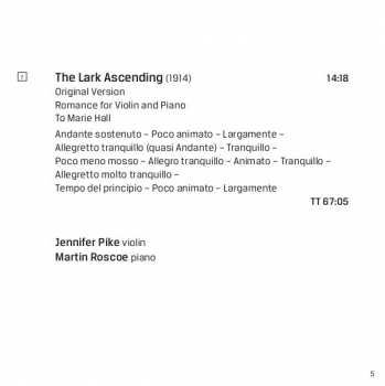 CD Sir Edward Elgar: Violin Sonatas; The Lark Ascending