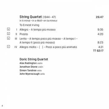 CD Sir William Walton: String Quartets