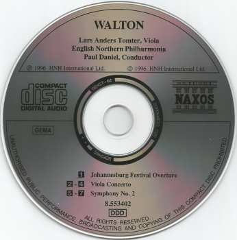 CD Sir William Walton: Symphony No. 2 • Viola Concerto • Johannesburg Festival Overture