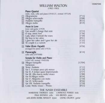 CD Sir William Walton: Violin Sonata / Piano Quartet / Anon In Love