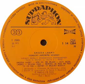 LP Jaromír Vejvoda: Škoda Lásky