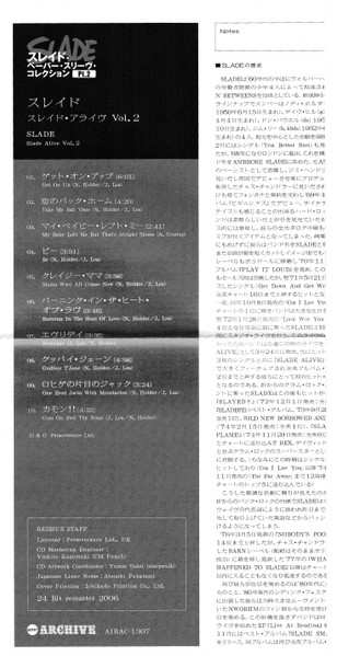CD Slade: Slade Alive Vol Two LTD
