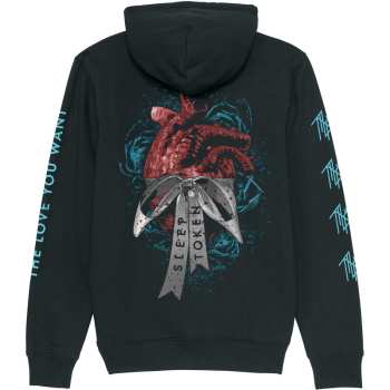 Merch Sleep Token: Sleep Token Unisex Pullover Hoodie: The Love You Want Heart (back Print, Sleeve Print) (small) S