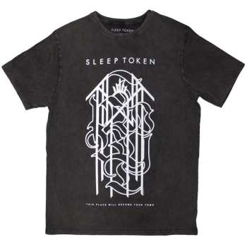 Merch Sleep Token: Sleep Token Unisex Stone Wash T-shirt: Tomb Sigil (charcoal Grey) (large) L