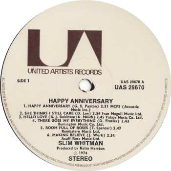 LP Slim Whitman: Happy Anniversary