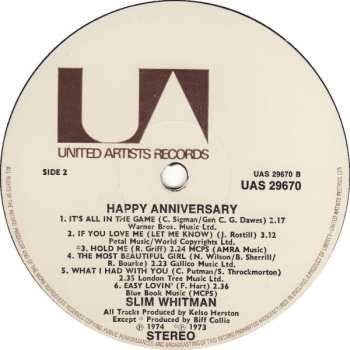 LP Slim Whitman: Happy Anniversary