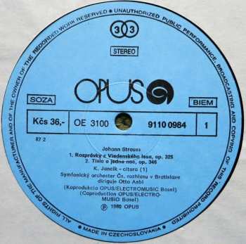 LP Slovak Radio Symphony Orchestra: Strauss Family Waltzes Vol. 2 (90 1)