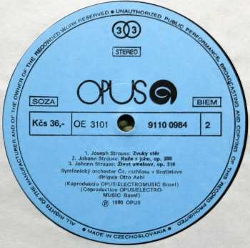LP Slovak Radio Symphony Orchestra: Strauss Family Waltzes Vol. 2 (90 1)