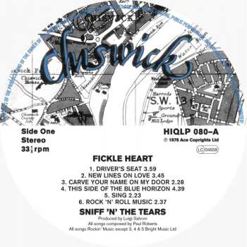 LP Sniff 'n' The Tears: Fickle Heart