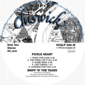 LP Sniff 'n' The Tears: Fickle Heart