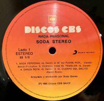 LP Soda Stereo: Nada Personal