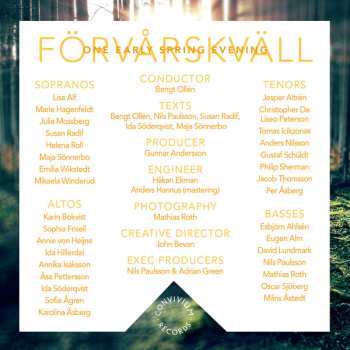 CD Sofia Vokalensemble: Förvårskväll (One Early Spring Morning)