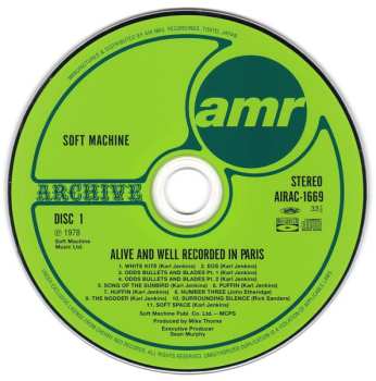 2CD Soft Machine: Alive & Well Recorded In Paris