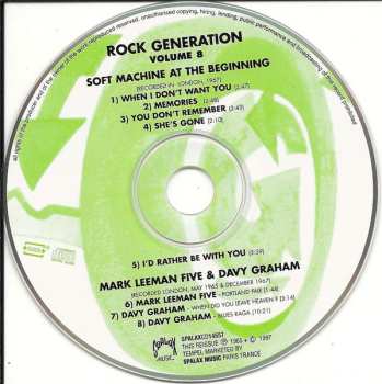 CD Soft Machine: Rock Generation Volume 8 - Soft Machine At The Beginning, Mark Leeman 5 And Davy Graham