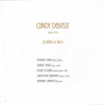 CD Claude Debussy: Sonates & Trio