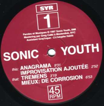 LP Sonic Youth: Anagrama