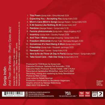 CD Sonja Indin: And Then She Wrote - Poetry Goes Jazz