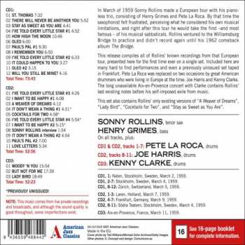 3CD Sonny Rollins Trio: Live In Europe 1959 (Complete Recordings)