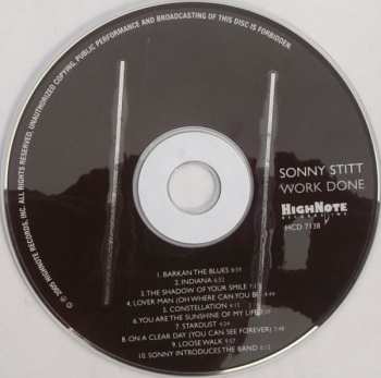 CD Sonny Stitt: Work Done