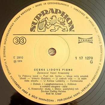 LP Soubor Čeňka Holase: České Lidové Písně