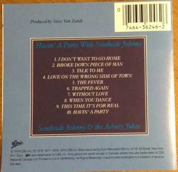CD Southside Johnny & The Asbury Jukes: Havin' A Party With Southside Johnny