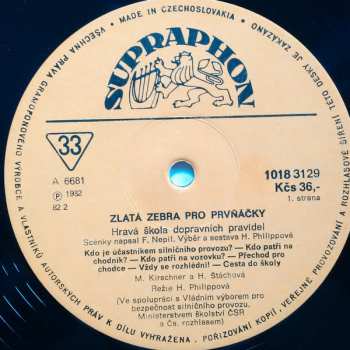 LP Spejbl & Hurvínek: Zlatá Zebra Pro Prvňáčky (Hravá Škola Dopravních Pravidel Pro Děti I Rodiče)