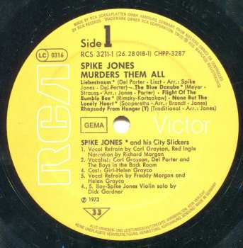 2LP Spike Jones And His City Slickers: Spike Jones Murders Them All