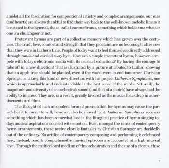 CD Staatskapelle Weimar: Lutheran Symphonix (Orchestral Fantasies On Protestant Chorales By Christian Sprenger)