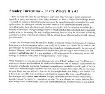CD Stanley Turrentine: That's Where It's At