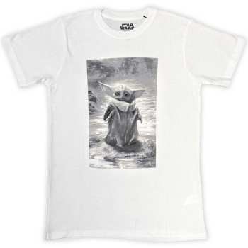 Merch Star Wars: T-shirt The Mandalorian Grogu B&w