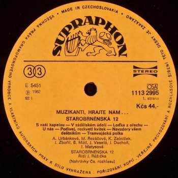 LP Starobrněnská 12°: Muzikanti, Hrajte Nám…