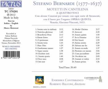 CD Stefano Bernardi: Motetti In Cantilena - Opera Quinta
