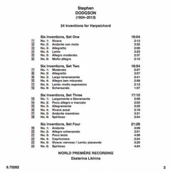 CD Stephen Dodgson: 24 Inventions For Harpsichord