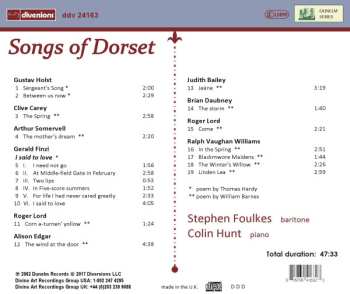 CD Stephen Foulkes: Poems Of William Barnes & Thomas Hardy In Songs Of Dorset By Finzi, Vaughan Williams, Carey & Somervell