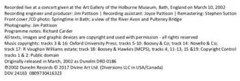 CD Stephen Foulkes: Poems Of William Barnes & Thomas Hardy In Songs Of Dorset By Finzi, Vaughan Williams, Carey & Somervell