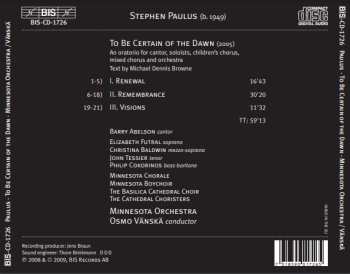 CD Minnesota Orchestra: To Be Certain Of The Dawn