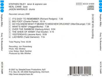 CD Stephen Riley: Easy To Remember
