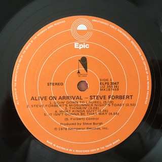 LP Steve Forbert: Alive On Arrival