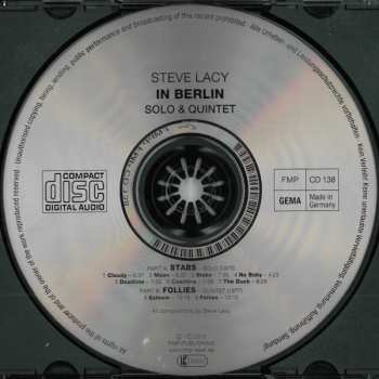 CD Steve Lacy: In Berlin