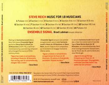 CD Steve Reich: Music For 18 Musicians