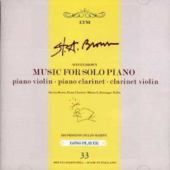 CD Steven Brown: Music For Solo Piano